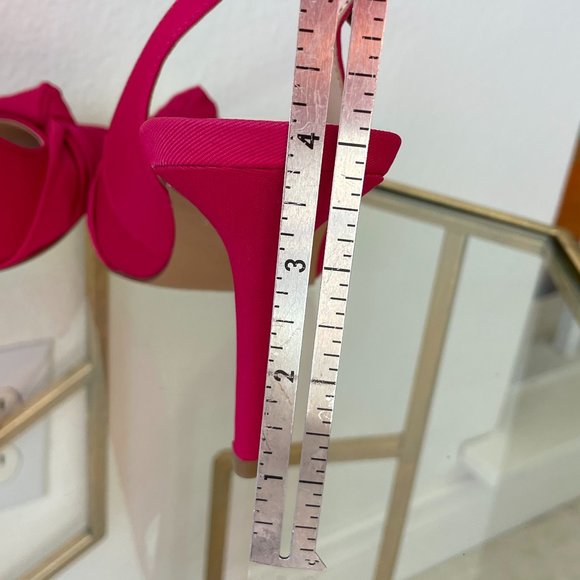 New Nine West slingback hot pink grosgrain fabric pumps 4" heel size 7M - Picture 4 of 6